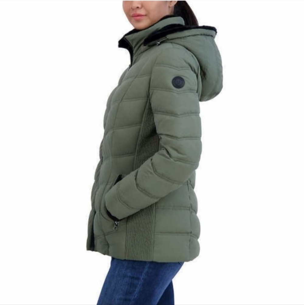 Nautica Women's Olive Puffer Coat - Picture 3 of 5